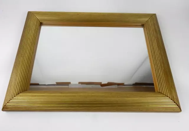 Miroir Vintage avec Cadre Doré Patiné Ancien - 34x44 cm