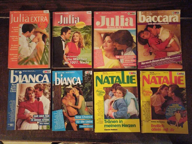 Paket 15= 11 Cora-Romane Julia Natalie  Baccara Bianca in 8 TB