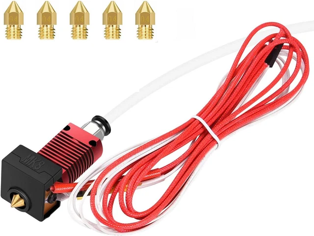 Extruder Heater Hot End Kit, Assembled MK8 Extruder Hot End Kit with 0.4Mm No...