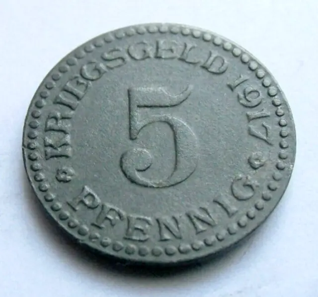 (543) Rare Notgeld Coin 5 Pfennig  -  1917 - City  Of Cassel