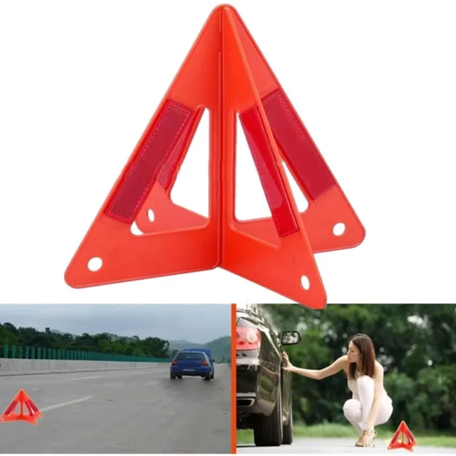2 Pack Triple Urgence Triangle Réflecteur Route Roadside Signe Sécurité