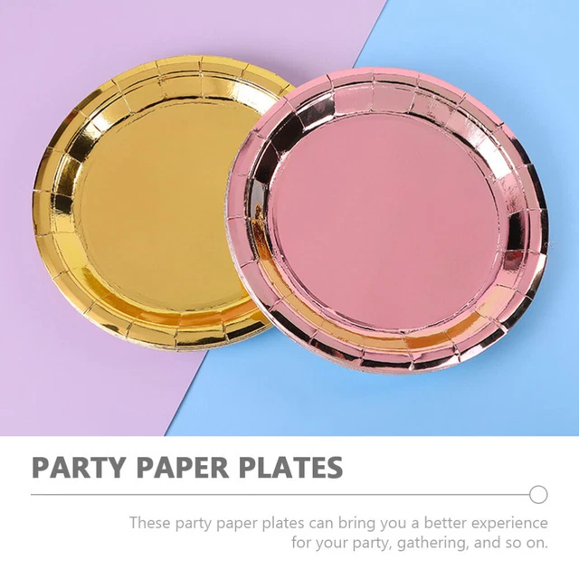 Piatti Di Carta Rosa Oro - 48 Pezzi 7 Pollici, Per Feste E Decorazioni - Foto 3