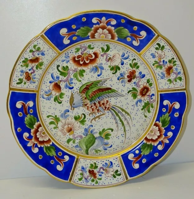 -BELLE ANCIENNE ASSIETTE CERAMIQUE FAIENCE de CLAMECY NIEVRE décor MAIN