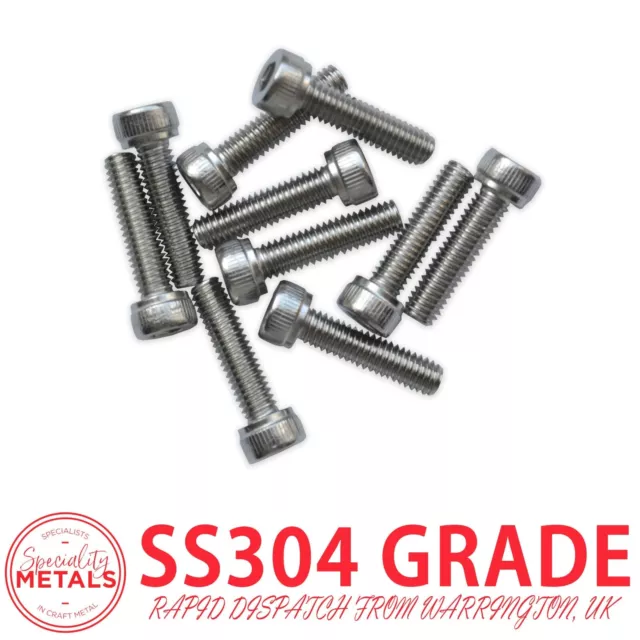 M2 (2mm) x 14mm Allen Key Cap Socket Screw Hex Head | A2 Grade Stainless Steel