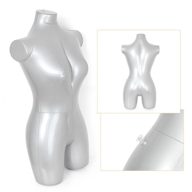 EurotonDisplay Mannequin De Vitrine FC-7White Blanc, Sans Visage, Tête Ovale, Avec Socle Métallique