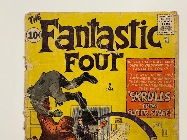 FANTASTIC FOUR VOL 1 #2, 1st APPEARANCE SKRULLS Marvel Comics JANUARY 1962 KIRBY 2