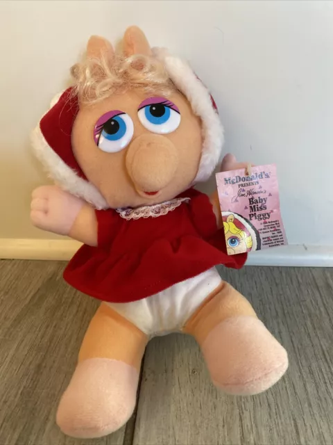 Baby Miss Piggy Plush Stuffed Animal Muppet Jim Henson Vintage McDonalds 1987