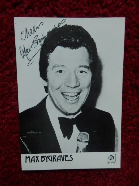 Max Bygraves - Singer / Tv Presenter  -  Autographed Photo
