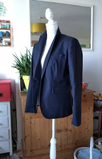 Super quality/condition cotton blend jacket. Subtle navy. Caramelo. New. 12-14