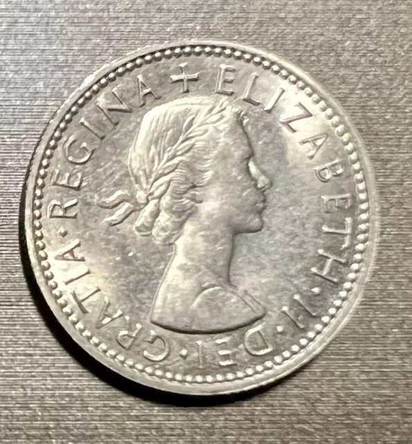 One Shilling Münze 1953-1964 Großbritannien Queen Elizabeth II. SS-ST