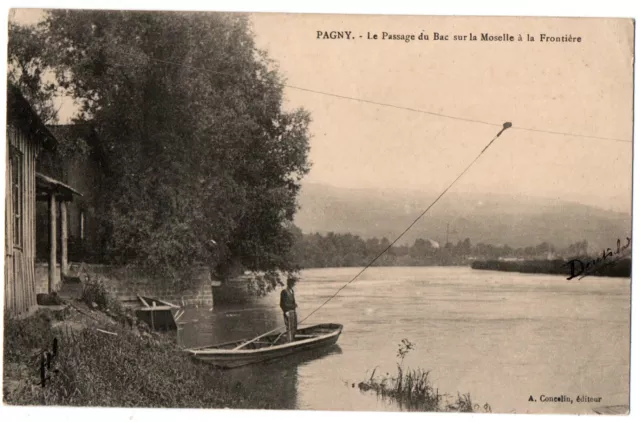 CPA 54 - PAGNY (Meurthe et M.) - Le Passage du Bac sur la Moselle à la Frontière