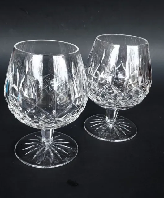 Waterford cut crystal LISMORE cognac brandy snifter glasses 12 oz  5 1/4"