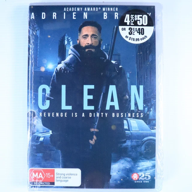 *NEW* Clean (DVD, 2020) Drama Movie Film - SEALED - Adrien Brody - REGION 4