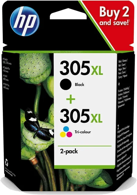 HP No 305XL Black & Colour Original OEM Inkjet Cartridges 6ZA94AE