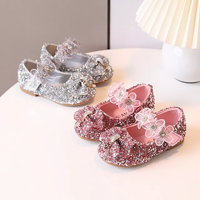 Toddlers Girl Kids Baby Formal Dress Princess Party sequin Dance School Shoes