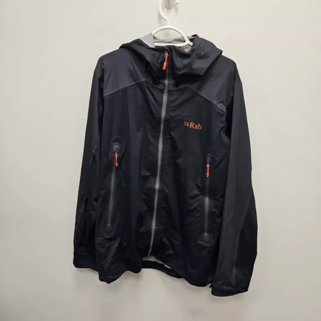 Rab Proflex Kinetic Alpine Lightweight Grey Hooded Waterproof Jacket Size Medium