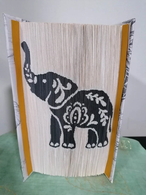 Elefant mit Detailbuch Klappmuster (Ausschneiden und Falten)
