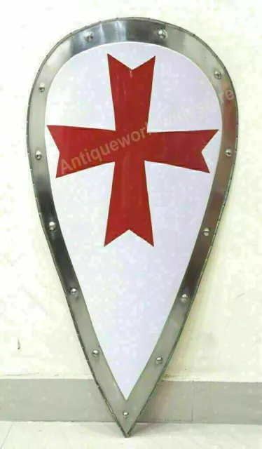 Bouclier métallique de chevalier médiéval Shied Templar Crusader avec...