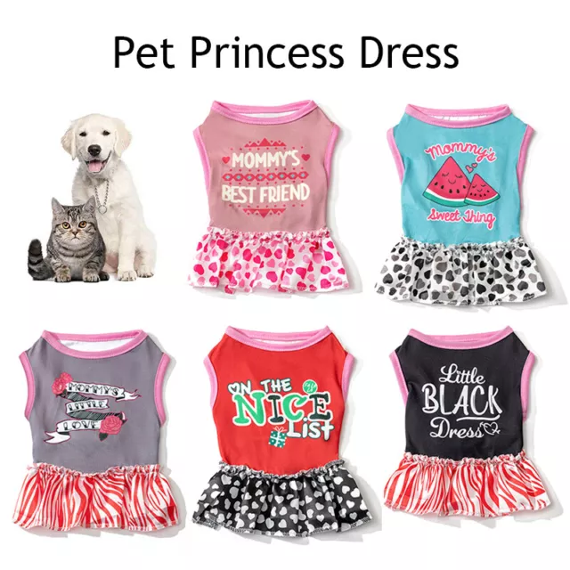 Pequeño Mascota Perro Gato Bowknot Vestido Tutú Cachorro Floral Falda Princesa "