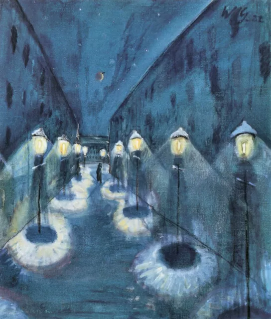 Night road by Walter Gramatte Giclee Fine Art Print Reproduction on Canvas