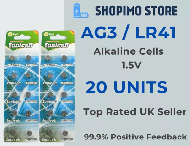 20 X LR41 192 392 1.5v Alkaline Coin Batteries Button Cell AG3 Watch Battery New