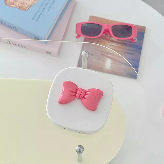 Contact Lens Box Makaron Color Bow Portable Mirror Box Travel Container_wf