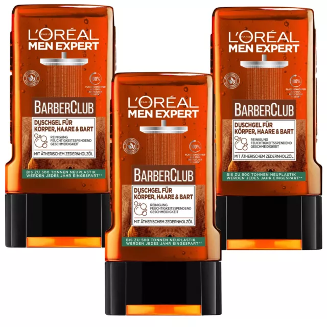 Loreal Men Expert Barber Club Duschgel 3x 250ml für Körper, Haare und Bart