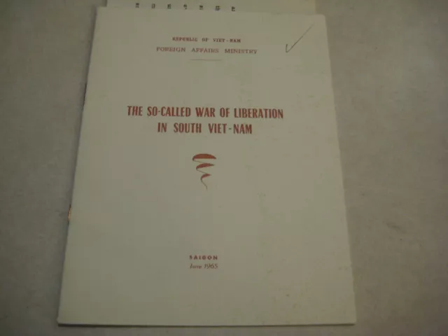 Rare 1965 Republic of Viet-Nam The So-Called War of Liberation in South Vietnam