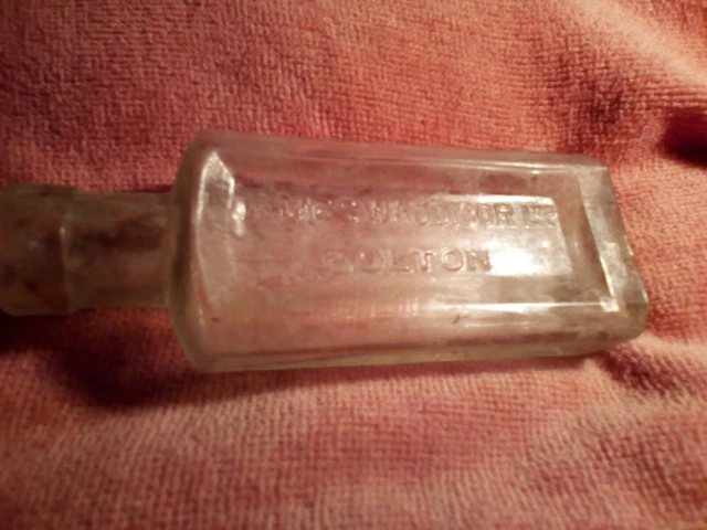 James  Waddicor Ltd Bolton  Celebrated Varnish Clear Glass Bottle