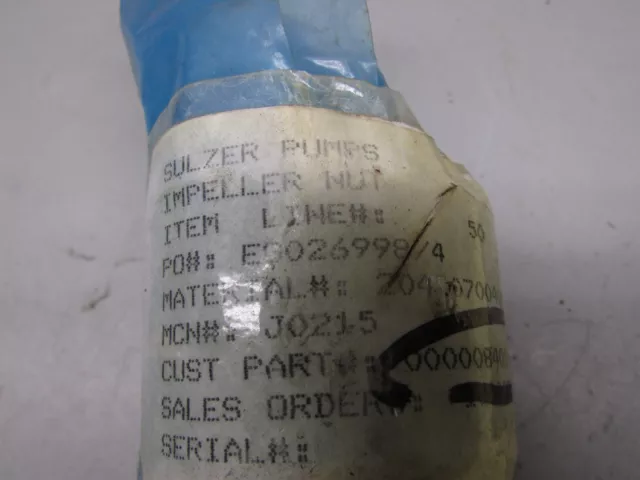 Sulzer Pump 204507004000 Impeller Nut