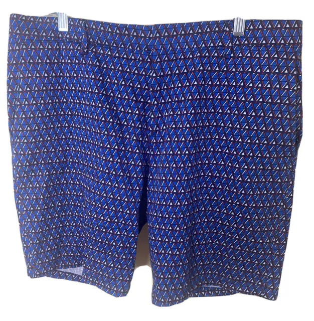 Paul Smith Shorts Mens 36 Blue Multcolor Stretch Golf Geometric Allover Print