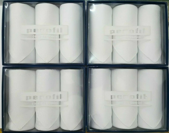 6 Fazzoletti Di Cotone Bianco 40x40 Cm - Tessuto Morbido E Assorbente Per Uomo E Donna - Foto 6