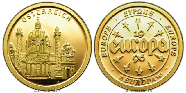 Austria Jeton Europa Oro 585/1000 (3,1 Gr) - 1996 Österreich UNC (Cápsula)