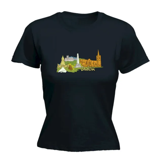Dublin Ireland Country Flag Destination - Funny Womens Ladies Top T-Shirt Tshirt