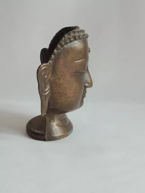 Statuette tête de Bouddha en bronze 3