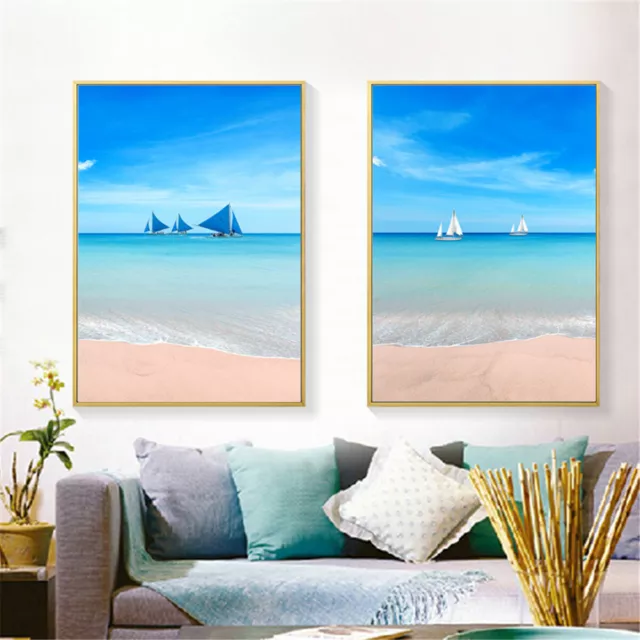 Nordic Sandy Beach Landscape Canvas Poster Picture Modern Home Art Wall Decor