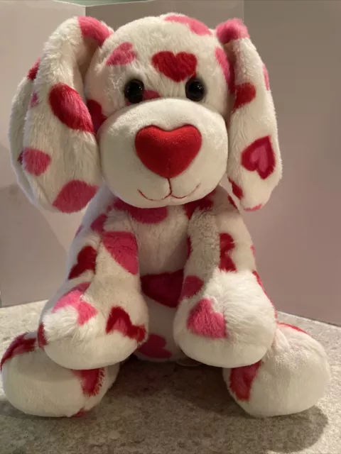 Build A Bear Hearts Fur Puppy Dog Valentine's Day Plush 13" Stuffed Animal
