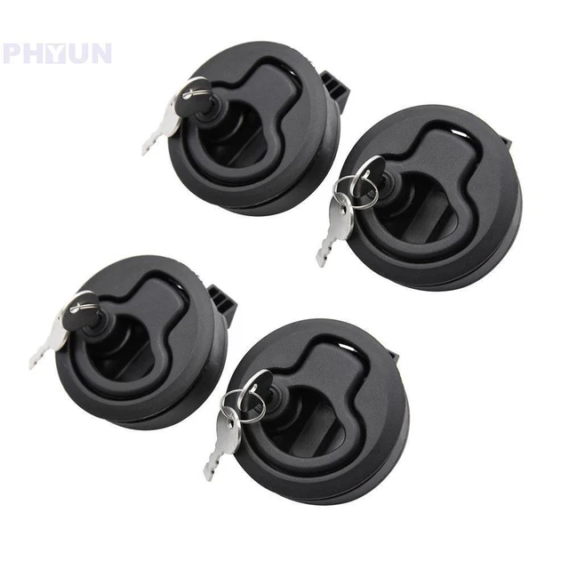 4Pcs Round Lock with Keys Pull Latch Handle for Marine Boat RV Deck Hatch Doors