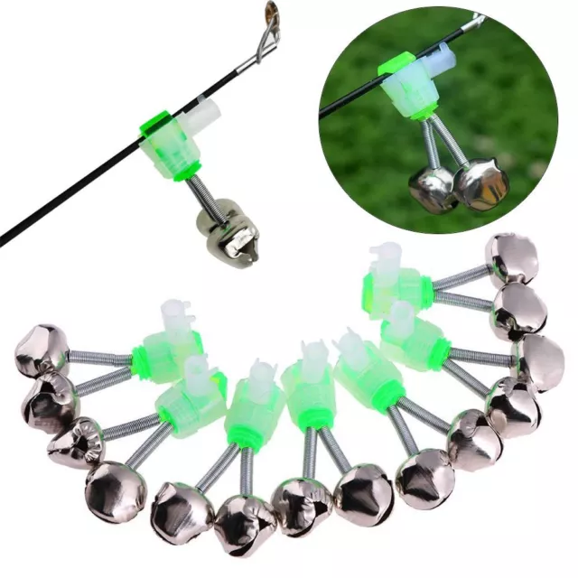 Bite Lure Tips Fishing Bite Alarms Rod Clamp Twin Bell Rings Fishing Rod Bell