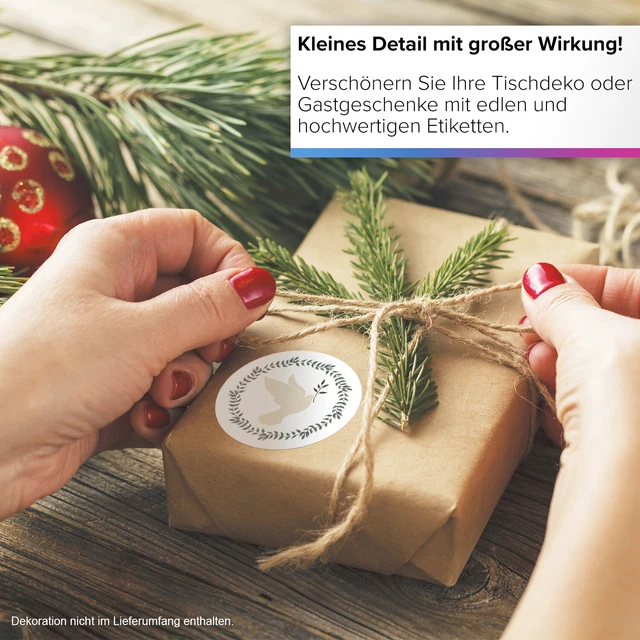 48 Weihnachtsaufkleber Geschenk Aufkleber Etiketten Weihnachten Xmas Taube 5