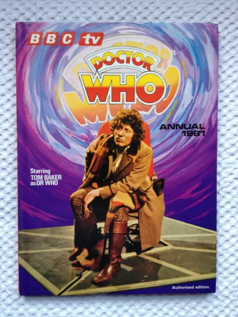 Vintage Dr Who Annual 1981 - Tom Baker BBC TV Hardback Pub by World Distributors