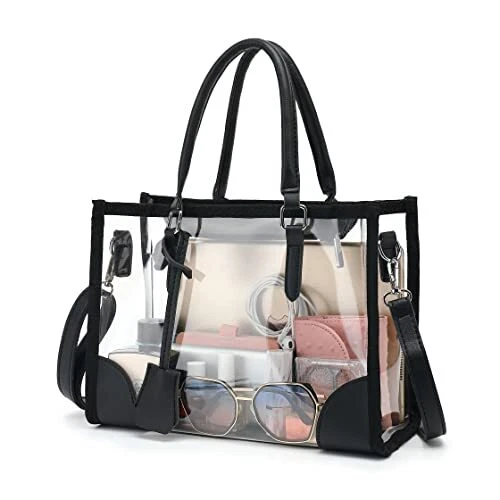 Clear Bags for Women Cute Clear Tote Bag Stadium Approved Clear Handbag with Z