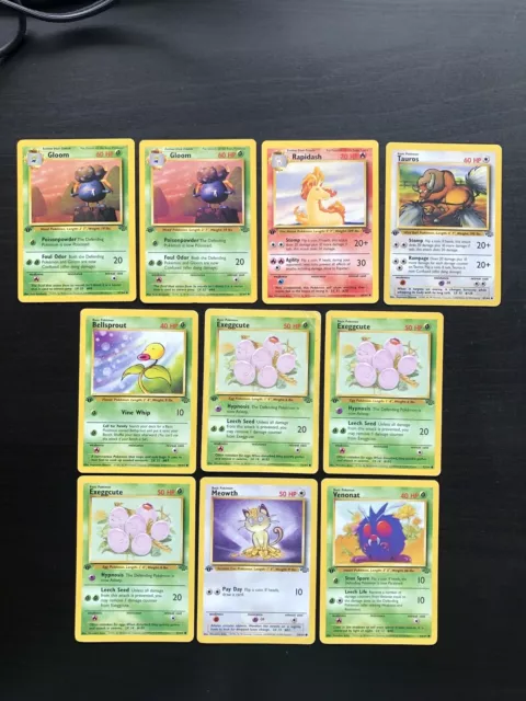 Pokemon TCG: Jungle Set, Lot of x10 1st Edition Cards, NM/LP
