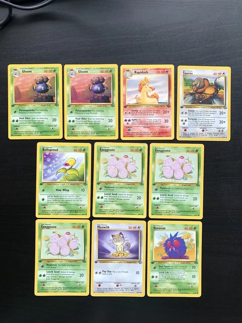 Pokemon TCG: Jungle Set, Lot of x10 1st Edition Cards, NM/LP
