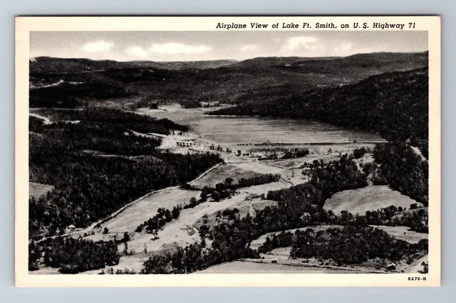 Fort Smith AR-Arkansas, Aerial Of Lake, Antique, Vintage Postcard