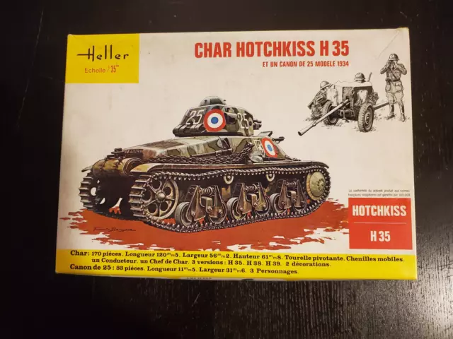 Maquette militaire modélisme - Heller - Echelle 1/35ème - Char Hotchkiss H 35 Maquette militaire modélisme - Heller - Echelle 1/35ème - Char Hotchkiss H 35