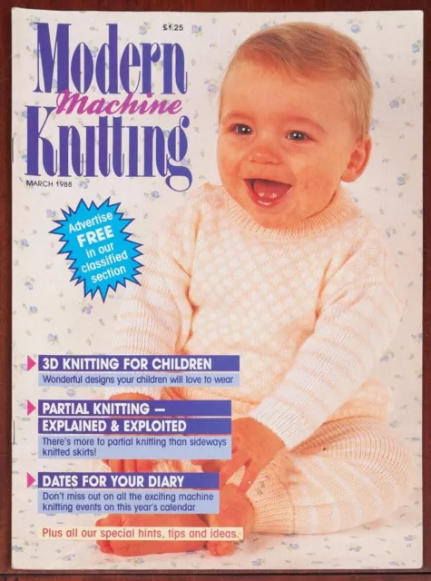 Modern Machine Knitting Pattern Magazine March 1988 Fair Isle Boho Ladies