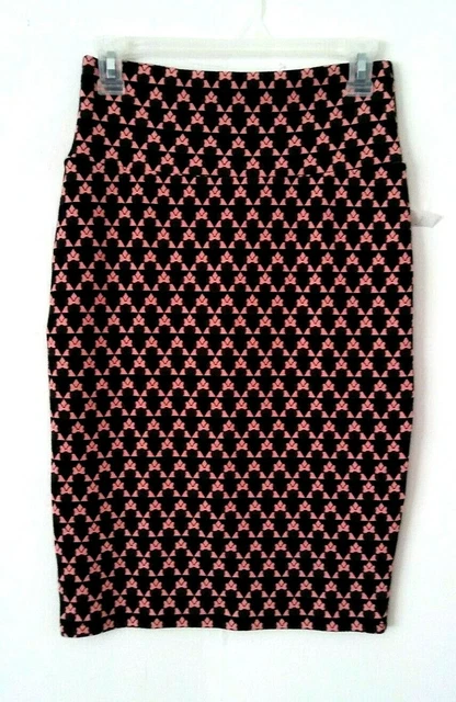New Women's Lularoe Disney Minnie Mouse Multicolor Stretchy Pencil Skirt Size Xs