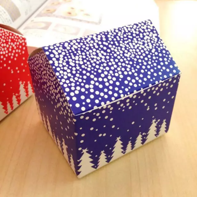 New Blue Red Snow House Christmas Wedding Party Favours Biscuit Gift Boxes Bags 3