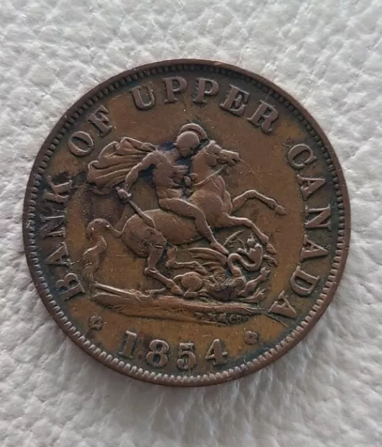 1854 bank of Upper Canada half Penny Token